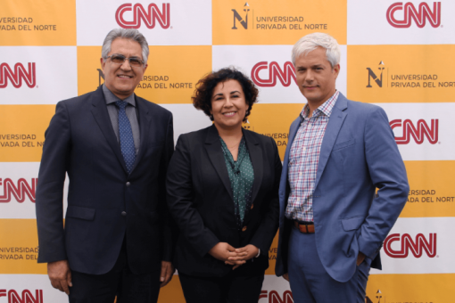 Nuestro rector y decana de Comunicaciones afirmaron la alianza junto a Sebastián Laver, representante de CNN. 